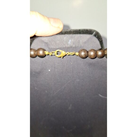 Artisan Lush Tribal Beaded Necklace Stone Chip Layered Organic Chunky VTG 90's - Picture 6 of 9